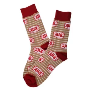 Ale 8 One socks, brown with logo pattern