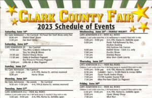 Clark County Fair – 2023 Schedule of Events