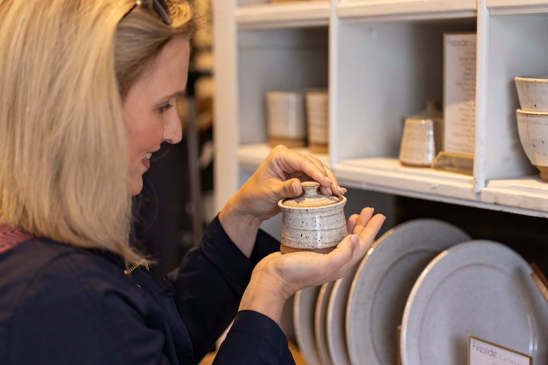 customer making a selection at Dirty Pottery.