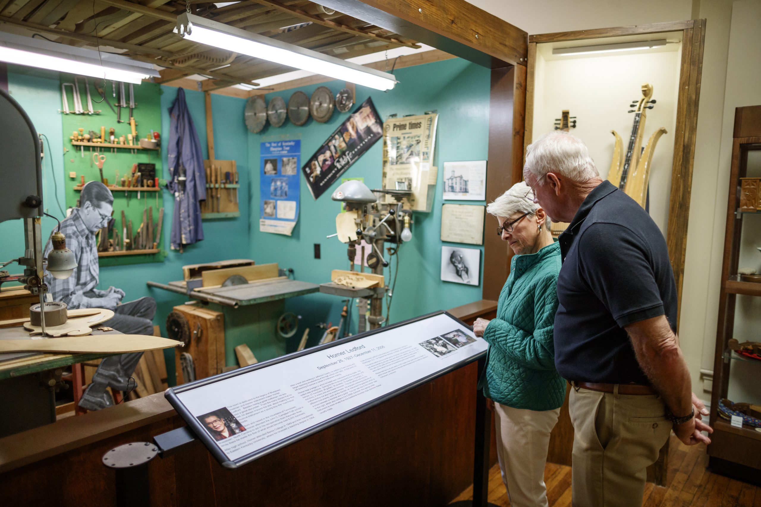 senior couple exploring museum