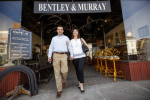 couple shopping downtown