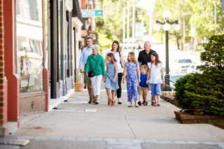 Multigenerational family exploring winchester